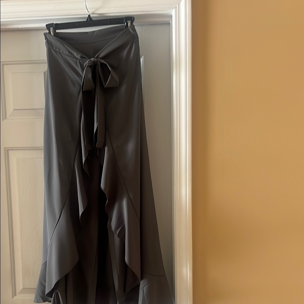 Elegant Gray Women's Pants-Skirt